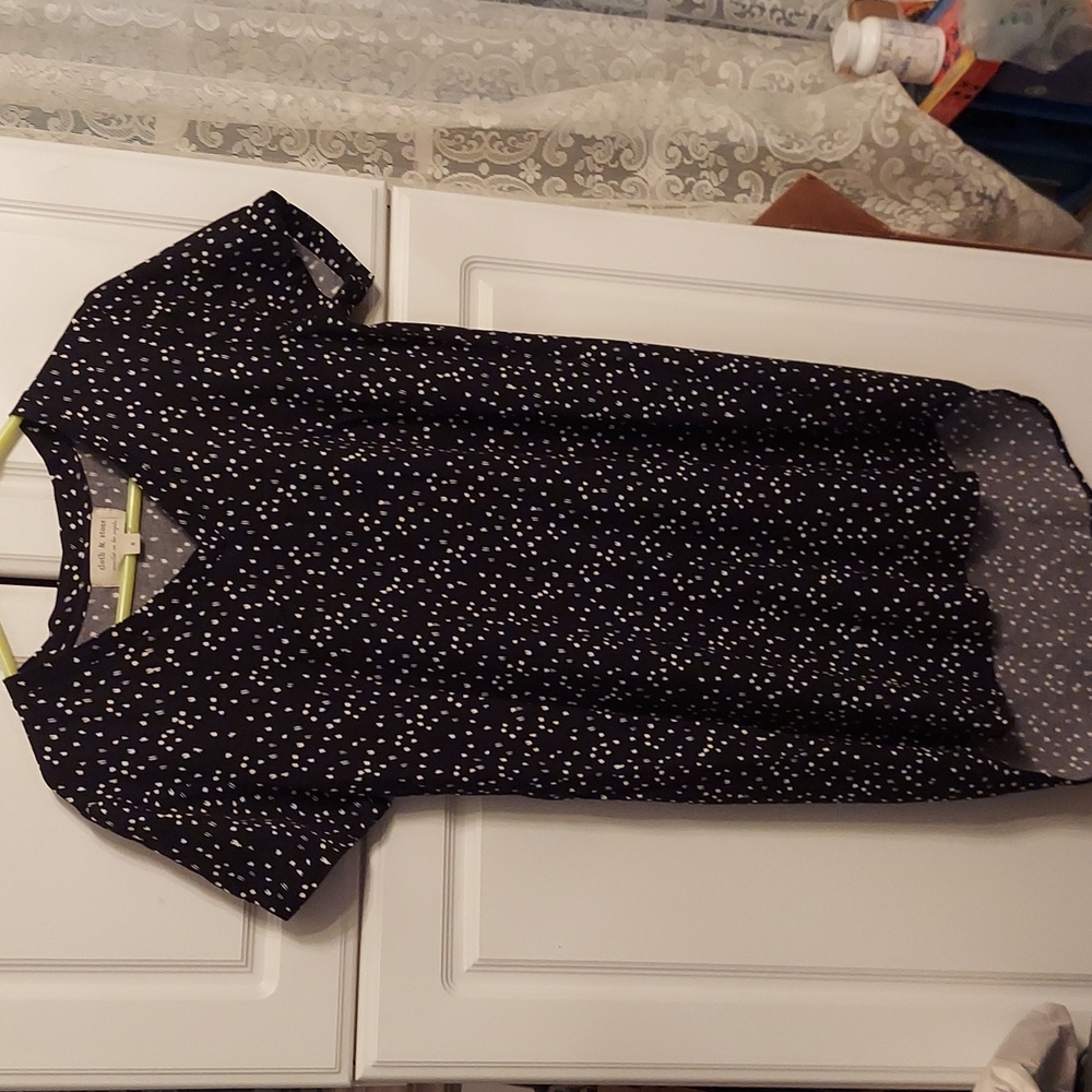 One Black Tunic with white flecks pattern, size S. Cloth &Stone by Anthropologie